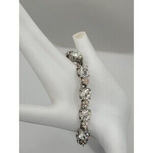 Silver Round CZ Rhinestone ? Tennis Bracelet